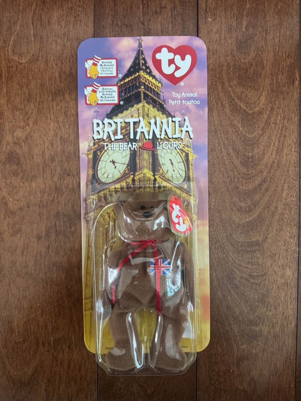 "Ty Teenie Beanie Baby" in original packaging. "Britannia" 1999. Rare